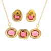 Gehna Jaipur Ruby Red Color Stone Studded 3 Pcs Set With Black Enamel For Girls & Women FP-1220 - Image 3