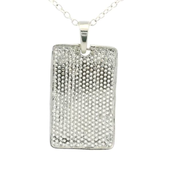 Gehna Jaipur Cubic Zirconia Studded Dog Tag Pendant White Rhodium Plating For Girls & Women FP-1224 - Image 4