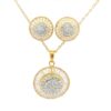 Gehna Jaipur Diamond Cut Round & Baguette Shape Cubic Zirconia Studded Pendant Set For Girls & Women FP-1228