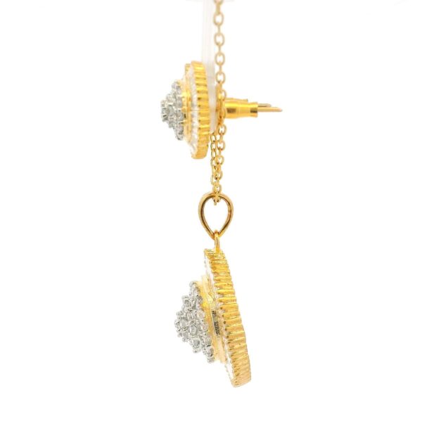 Gehna Jaipur Diamond Cut Round & Baguette Shape Cubic Zirconia Studded Pendant Set For Girls & Women FP-1228 - Image 3