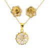Gehna Jaipur C.Z & Amethyst Pear Shape Stone Studded Flower Shape Pendant Set For Girls & Women FP-1231 - Image 4