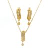 Gehna Jaipur Yellow Rhodium Plated Cubic Zirconia Studded Beautiful Pendant Set  For Girls & Women FP-1232