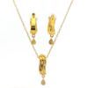 Gehna Jaipur Yellow Rhodium Plated Cubic Zirconia Studded Beautiful Pendant Set  For Girls & Women FP-1232 - Image 4