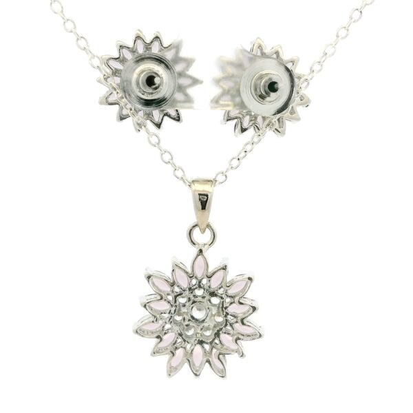 Gehna Jaipur C.Z & Amethyst Marquise Shape Stone Studded Flower Shape Pendant Set For Girls & Women FP-1233 - Image 4