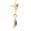 Gehna Jaipur C.Z & Blue Sapphire Color Stone Studded Baguette Shape Pendant & Earring For Girls & Women FP-1234 - Image 4