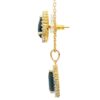 Gehna Jaipur C.Z & Blue Sapphire Color Pear Shape Stone Studded Pendant & Earring Set For Girls & Women FP-1236 - Image 3
