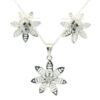 Gehna Jaipur Cubic Zirconia Baguette Studded Flower Shape Pendant & Earring Set  For Girls & Women FP-1240 - Image 4