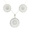 Gehna Jaipur Round Shape Cubic Zirconia Studded Pendant & Earring Set For Girls & Women FP-1242