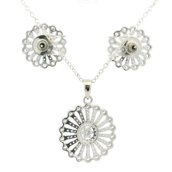 Gehna Jaipur Round Shape Cubic Zirconia Studded Pendant & Earring Set For Girls & Women FP-1242 - Image 4