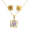 Gehna Jaipur C.Z & Amethyst Color Princess Cut Square Studded Pendant & Earring Set For Girls & Women FP-1243 - Image 4