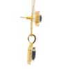 Gehna Jaipur C.Z & Amethyst Color Princess Cut Square Studded Pendant & Earring Set For Girls & Women FP-1243 - Image 3