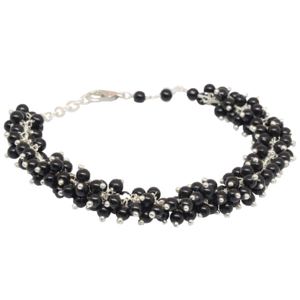 Gehna Jaipur Black Onyx Zircon Beads Bracelet In Gold Plating  For Girls & Women CB-1018