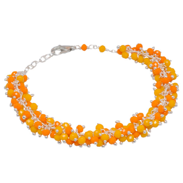 Gehna Jaipur Rose Quartz Zircon Beads Bracelet In Gold Plating  For Girls & Women CB-1019