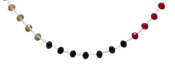 Gehna Jaipur Ruby, Citrine, Spinel, Blue Topaz Color Zirconia  Beads Rosary Chain For Girls & Women CC-1019