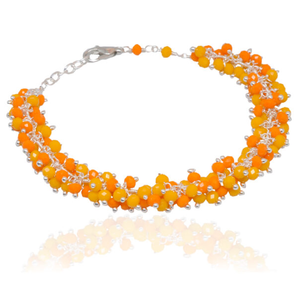 Gehna Jaipur Rose Quartz Zircon Beads Bracelet In Gold Plating  For Girls & Women CB-1019