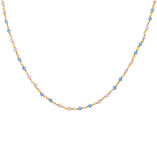 Gehna Jaipur Emerald Green Color Cubic Zirconia Beads Necklace (Gold Plated) For Girls & Women CC-1031