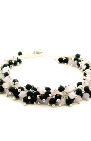 Gehna Jaipur Quartz & Spinel Zircon Beads Bracelet In Silver With Fish Clasp  For Girls & Women CB-1034