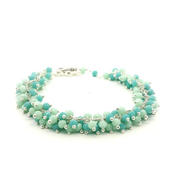 Gehna Jaipur Multicolor Zircon Beads Bracelet In Silver With Fish Clasp  For Girls & Women CB-1043