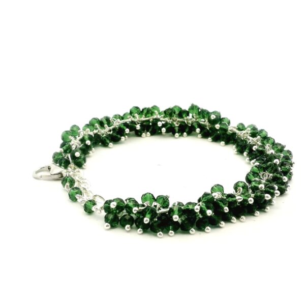 Gehna Jaipur Green Tourmaline Zircon Beads Bracelet In Silver   For Girls & Women CB-1048