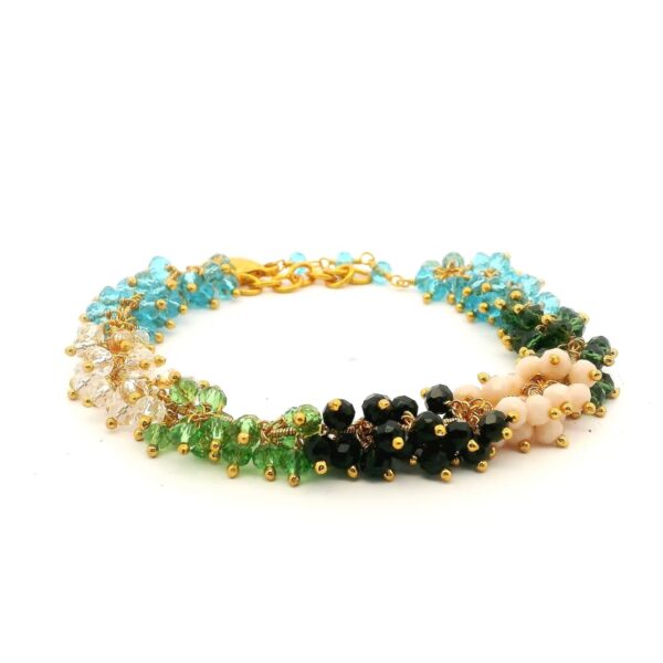 Gehna Jaipur Multi Color Zircon Beads Bracelet Made In Gold Plated Silver  For Girls & Women CB-1051