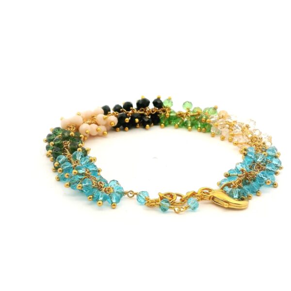 Gehna Jaipur Multi Color Zircon Beads Bracelet Made In Gold Plated Silver  For Girls & Women CB-1051