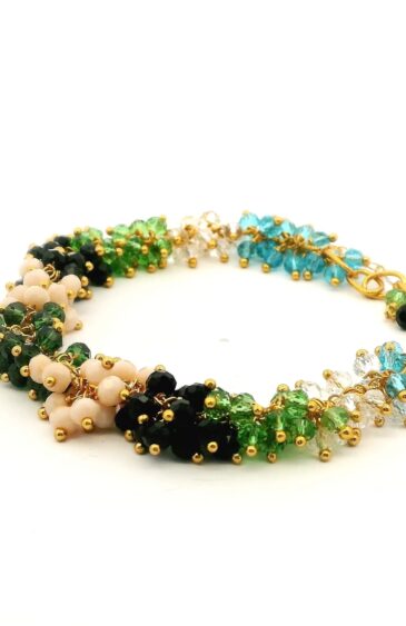 Gehna Jaipur Multi Color Zircon Beads Bracelet Made In Gold Plated Silver  For Girls & Women CB-1053