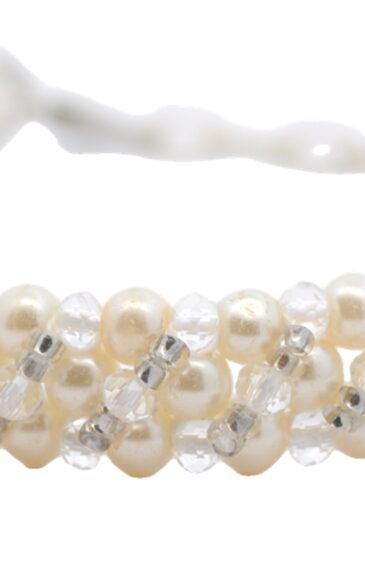 Gehna Jaipur Pearl & Crystal Stone Beads Bracelet   For Girls & Women CB-1059