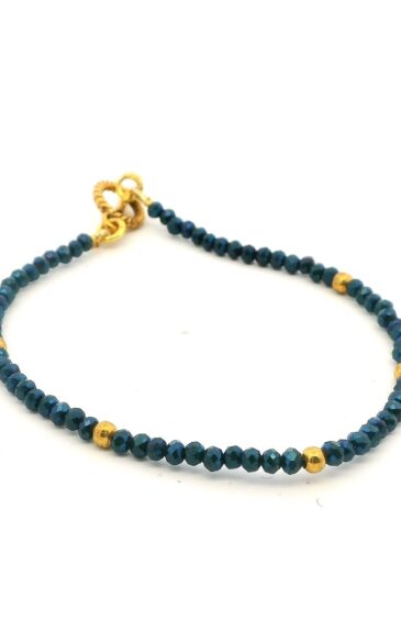 Gehna Jaipur Metallic Blue Color Zircon & Vermeil Spacer Beads Bracelet  For Girls & Women CB-1061