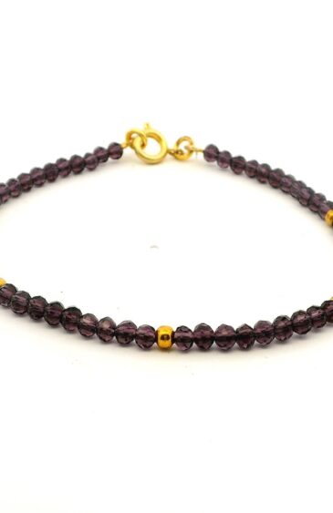 Gehna Jaipur Amethyst Color Zircon & Vermeil Spacer Beads Bracelet  For Girls & Women CB-1066