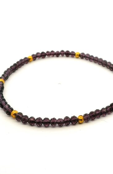Gehna Jaipur Amethyst Color Zircon & Vermeil Spacer Beads Bracelet  For Girls & Women CB-1066