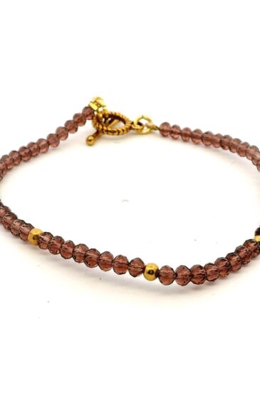 Gehna Jaipur Tourmaline Faceted Zircon & Vermeil Spacer Beads Bracelet  For Girls & Women CB-1069