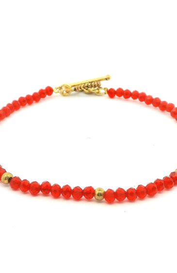 Gehna Jaipur Orange Zircon & Vermeil Spacer Beads Bracelet  For Girls & Women CB-1085
