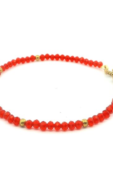 Gehna Jaipur Orange Zircon & Vermeil Spacer Beads Bracelet  For Girls & Women CB-1085