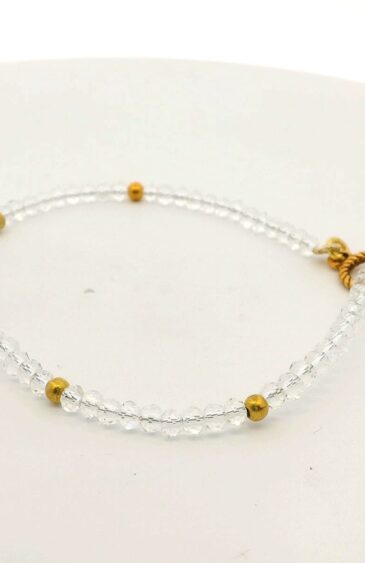 Gehna Jaipur Rock-Crystal Zircon & Vermeil Spacer Beads Bracelet  For Girls & Women CB-1094