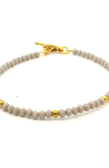 Gehna Jaipur Lilac Grey Color Zircon & Vermeil Spacer Beads Bracelet  For Girls & Women CB-1095
