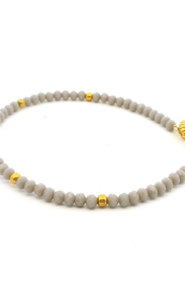 Gehna Jaipur Lilac Grey Color Zircon & Vermeil Spacer Beads Bracelet  For Girls & Women CB-1095