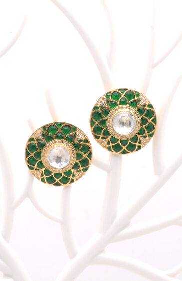 Gehna Jaipur Moissanite Stone Studded Earrings In 925 Sterling Silver For Girls & Women SE01-1095