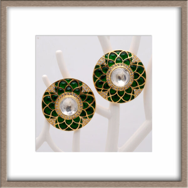 Gehna Jaipur Moissanite Stone Studded Earrings In 925 Sterling Silver For Girls & Women SE01-1095