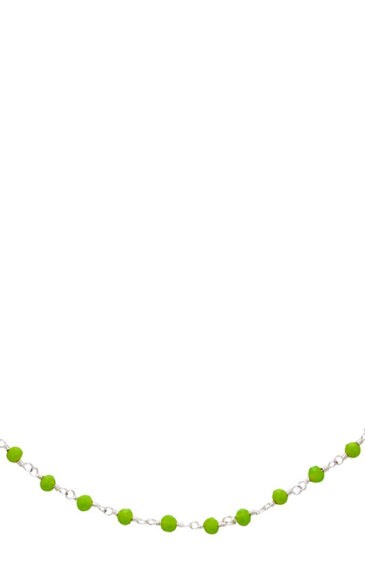 Gehna Jaipur 18″ Inches Emerald Green Color Zirconia  Crystal Beads Rosary Chain For Girls & Women CC-1097