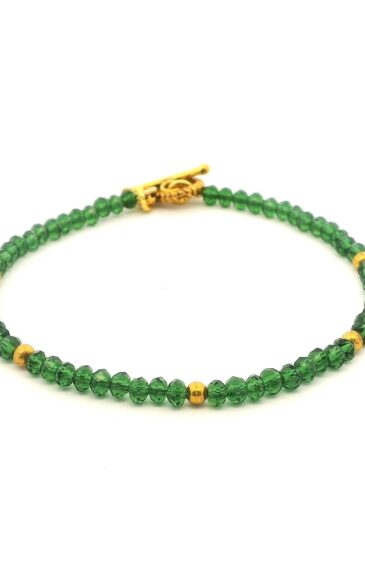 Gehna Jaipur Chrome Tourmaline Zircon & Vermeil Spacer Beads Bracelet  For Girls & Women CB-1103