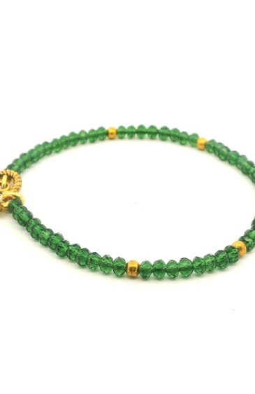 Gehna Jaipur Chrome Tourmaline Zircon & Vermeil Spacer Beads Bracelet  For Girls & Women CB-1103