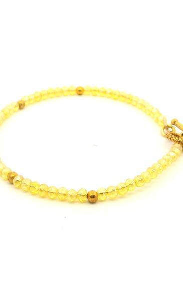 Gehna Jaipur Yellow Rainbow Zircon & Vermeil Spacer Beads Bracelet  For Girls & Women CB-1104