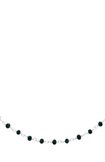 Gehna Jaipur 18″ Inches Green Color Zirconia Faceted Beads Rosary Chain For Girls & Women CC-1104