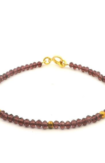 Gehna Jaipur Amethyst Zircon & Vermeil Spacer Beads Bracelet  For Girls & Women CB-1105
