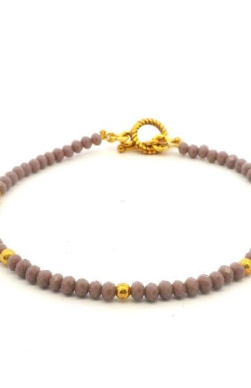 Gehna Jaipur Lilac Luster Color Zircon & Vermeil Spacer Beads Bracelet  For Girls & Women CB-1111