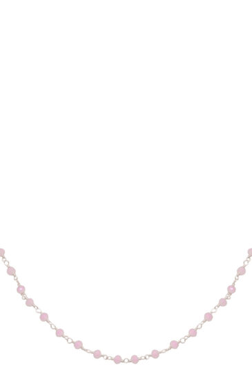Gehna Jaipur 24″ Inches Pink Color Zirconia Faceted Beads Rosary Chain For Girls & Women CC-1113
