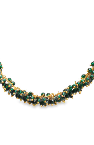 Gehna Jaipur Multicolor Zirconia Bead Necklace Set Gold Rhodium Plating For Girls & Women CC-1131