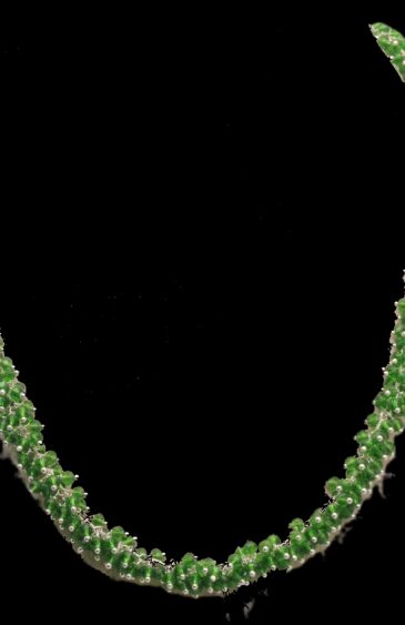 Gehna Jaipur Peridot Color Zirconia Bead Necklace Set Silver Rhodium Plating Polish For Girls & Women CC-1133