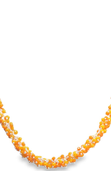 Gehna Jaipur Multicolor Chalcedony Zirconia Bead Necklace Silver Rhodium Plating For Girls & Women CC-1178
