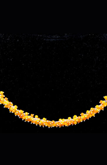 Gehna Jaipur Multicolor Chalcedony Zirconia Bead Necklace Silver Rhodium Plating For Girls & Women CC-1178